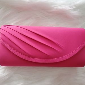 NINA Satin Fucshia Cocktail Handbag Clutch